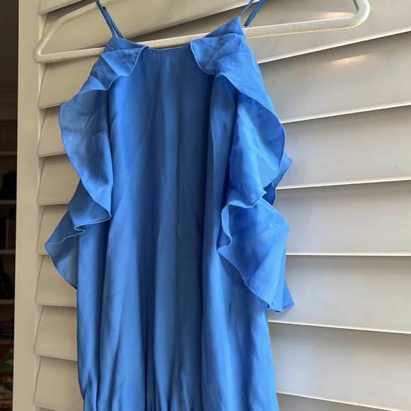 Dress Mini Blue Flutter Sleeveless - Picture 2 of 6